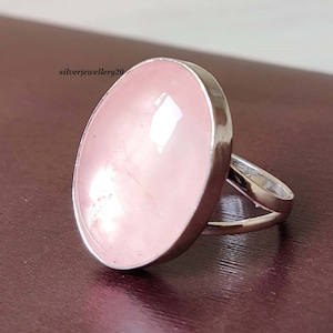 Rose Quartz Ring* Meditation Ring* Handmade Spinner*Dainty Ring*Promised Ring* Spinner Ring* Women Ring* Gift For Her***