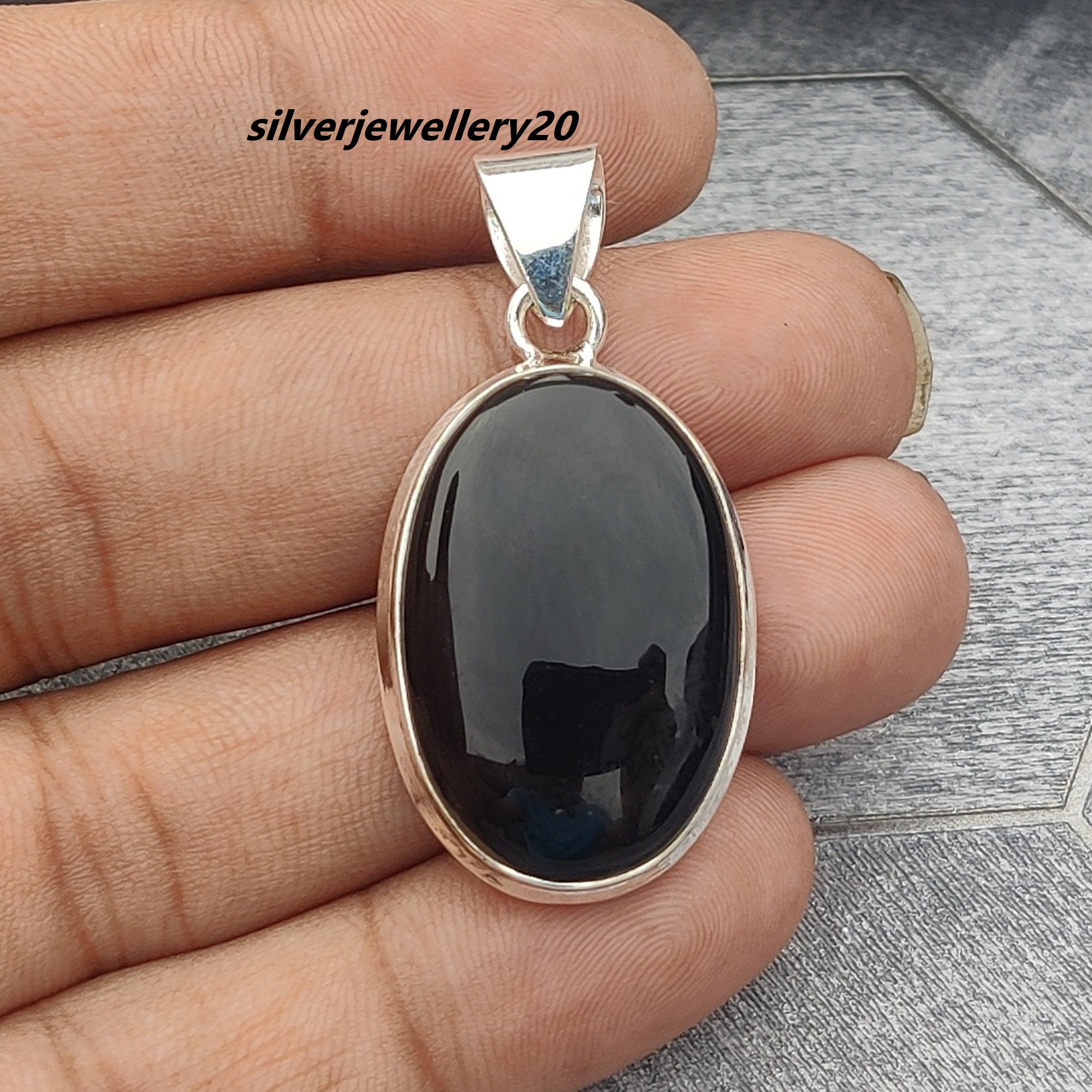 import handmade Onyx necklace 4㎜×40㎝