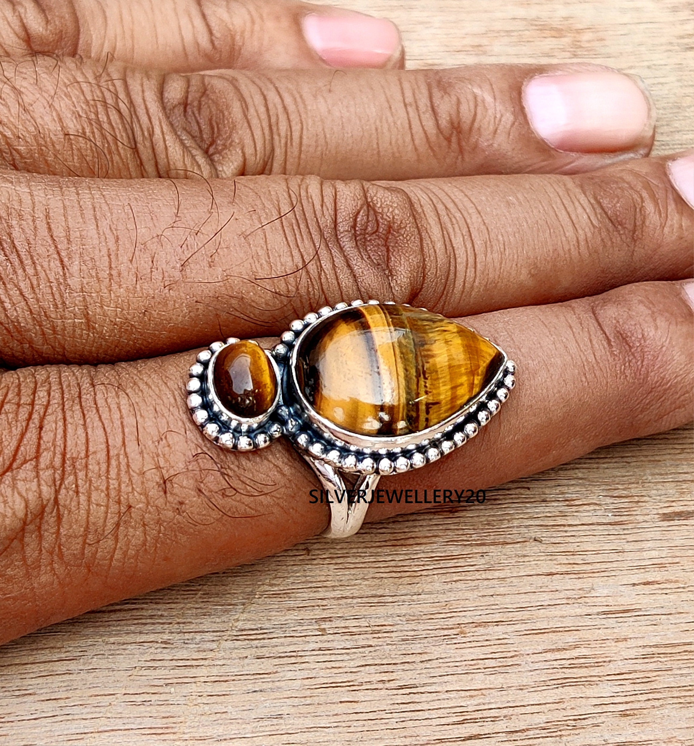 Amazon.com: 925 Sterling Silver Men Silver Ring with Tigers