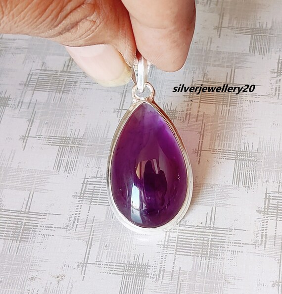 Amethyst-Anhänger Aus 925er Sterlingsilber – Lila Kugel Mit Glatter Oberfläche, Eleganter Damen-Halsschmuck