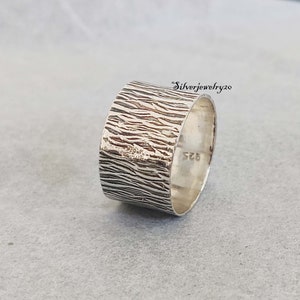 Hammered Silver Band Ring, Solid 925 Sterling Silver Band Ring ,Designer Handmade Silver Hammered Ring ,Valentine&#39;s Gift Ring For Women***