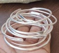 7 Set of 925 Sterling Silver Handmade Adjustable Cuff Bangles Christmas Gift