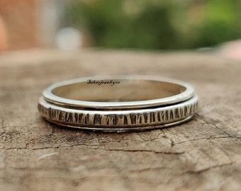 Sterling Silver Spinner Ring, Meditation Anxiety Ring
