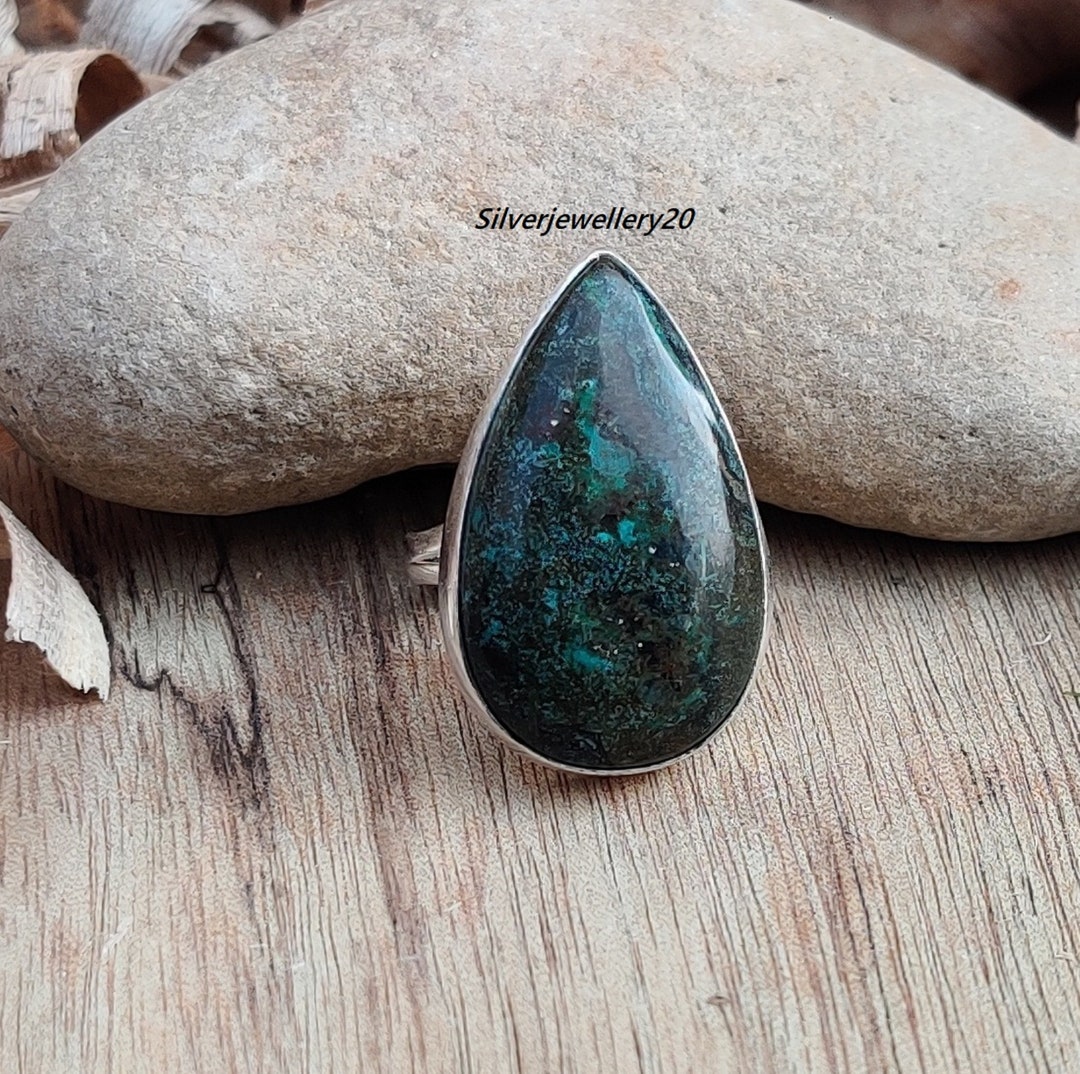 LARGE Artisan Made Hand Carved Bone Turquoise and Tibetan Silver Ring