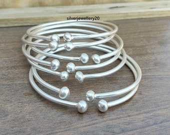 Sterling Silber Armreif Set, Boho Stacking Armbänder