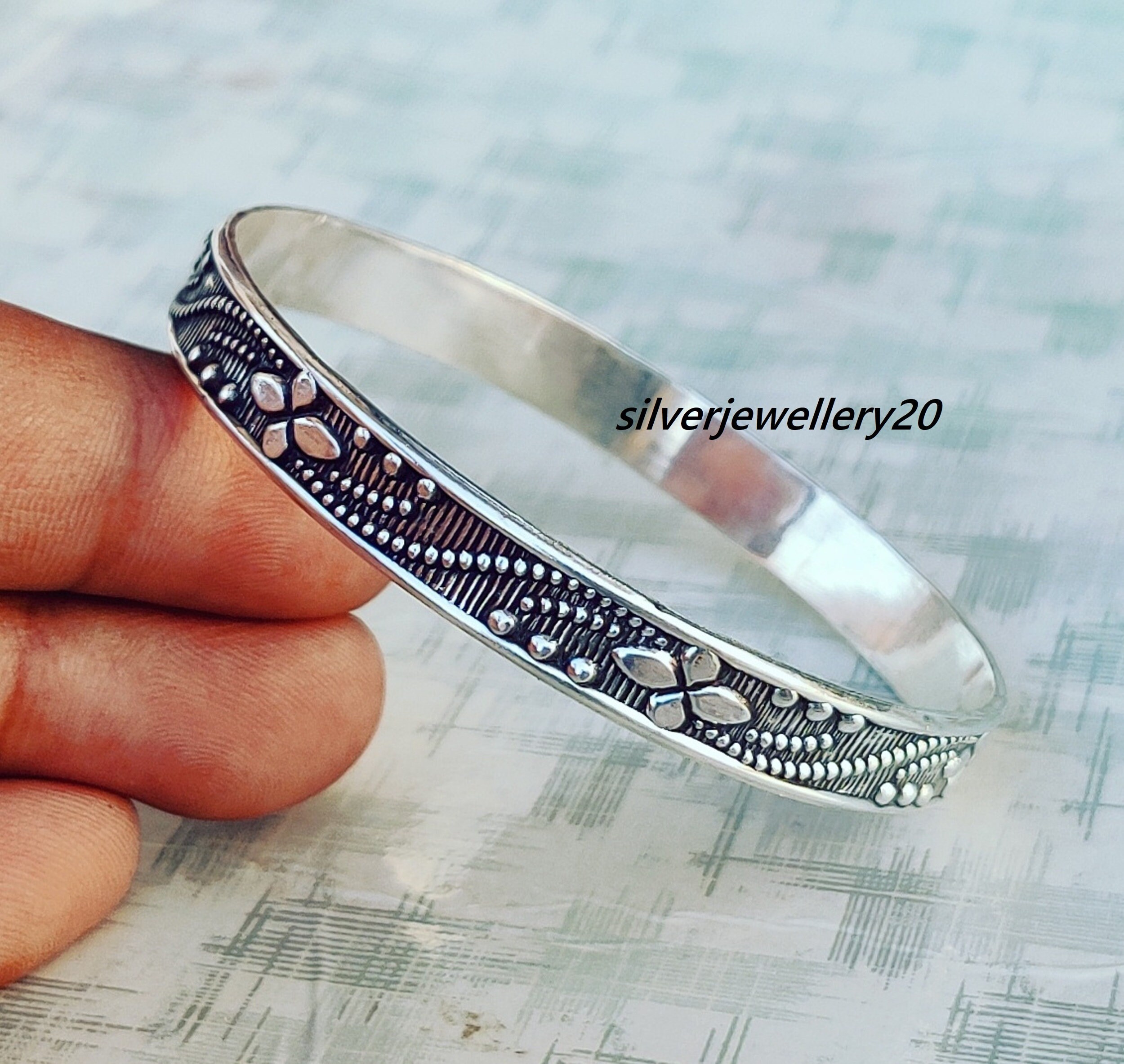 925 Silver Bangle ,2 Design Bangles, Sterling Silver Bangles