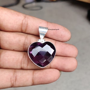 Amethyst Heart Necklace, Birthday Gift for Her, 925 Sterling Silver, February Birthstone Jewelry, Amethyst Pendant, Natural Gemstone