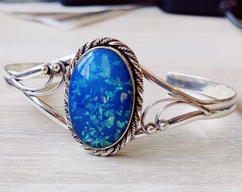 Solid 925 sterling silver ,Australian Opal Doublet jewelry ,Birthday Gift ,Gift For Girl Friend, Anniversary Gift ,Handmade.