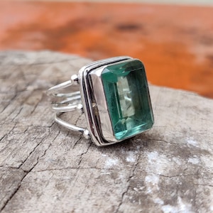 Handmade Aquamarine 925 Sterling Silver Ring, Promise Ring