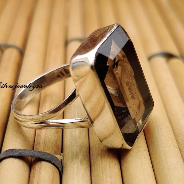 Smoky Quartz Ring,925 Sterling Silver Ring, Handmade Ring ,Gemstone Ring ,Silver Jewelry, Meditation Ring, Beatiful Ring, Woman Ring