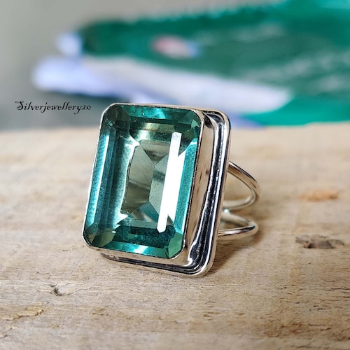 Aquamarine Ring for Women Sterling Silver Ring Boho Ring - Etsy