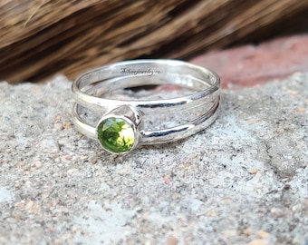 Peridot Ring , Band Ring , 925 Solid Sterling Silver Ring , Popular Ring , Promise Ring , Peridot Jewelry , Handmade Ring ***