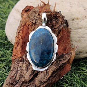 Neon Blue Apatite Pendant | Natural Neon Blue Apatite Gemstone | Handmade Silver Pendant | Neon Apatite Pendant | Designer Jewelry!