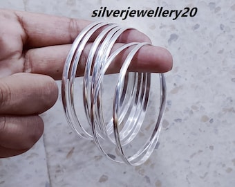 925 Silver Bangle,  7 Bangles set, Gift For Mom ,Gift For Wedding, Gift For Her, Birthday Gift.