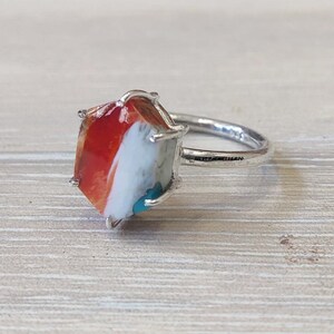 Oyster Turquoise Ring, Statement Ring, 925 Silver Ring, Handmade Ring, Natural Oyster Turquoise, Gemstone Ring, Dainty Ring, Gift For Her.