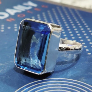 Anillo de iolita, anillo de plata, plata de ley 925, anillo de piedra preciosa, anillo prometido, anillo popular, anillo hecho a mano, anillo de mujer, regalo para ella***
