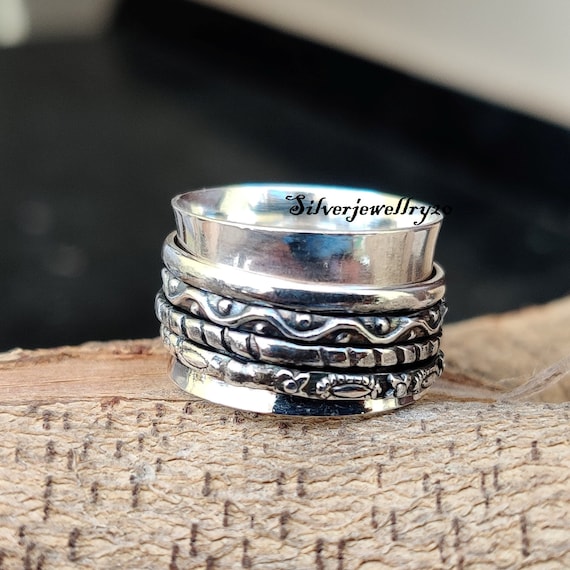 Spinner Ring 925 Sterling Silver Ring Silver Spinner Ring Handmade Ring Gift For Her Silver Jewelry Designer Ring Stylish Ring