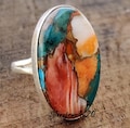 Oyster Copper Turquoise Ring , 925 Sterling Silver Ring , Wedding Ring , Promise Ring , Gift for Women , Silver Jewelry, Gift for her ***
