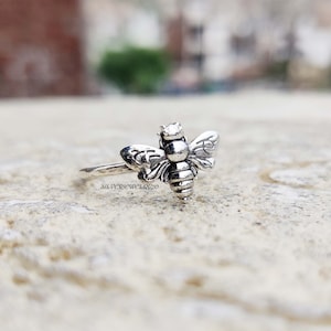 Bee Ring , 925 Sterling Silver Ring , Designer Ring , Bee Jewelry , Personalized Bee Ring , Gift for Girls , Handmade Ring , Dainty Ring ***