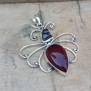 Granaat edelsteen Designer hanger, 925 sterlingzilveren designer hanger kettingen, groothandel beste hanger, handgemaakte sieraden hanger, cadeau