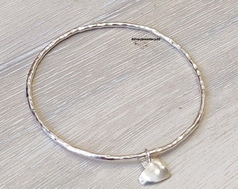 Handmade 925 Sterling Silver Bangles woman gift Heart shape bangle stylish silver bangle All size bangle best seller bangles