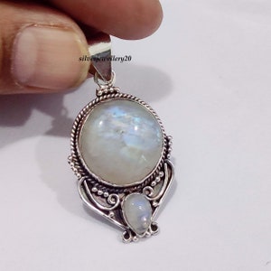 Moonstone Pendant, Vintage Pendant, 925 Silver Pendant, Natural Moonstone, Women Pendant, Anniversary Gift, June Birthstone, Large Pendant**