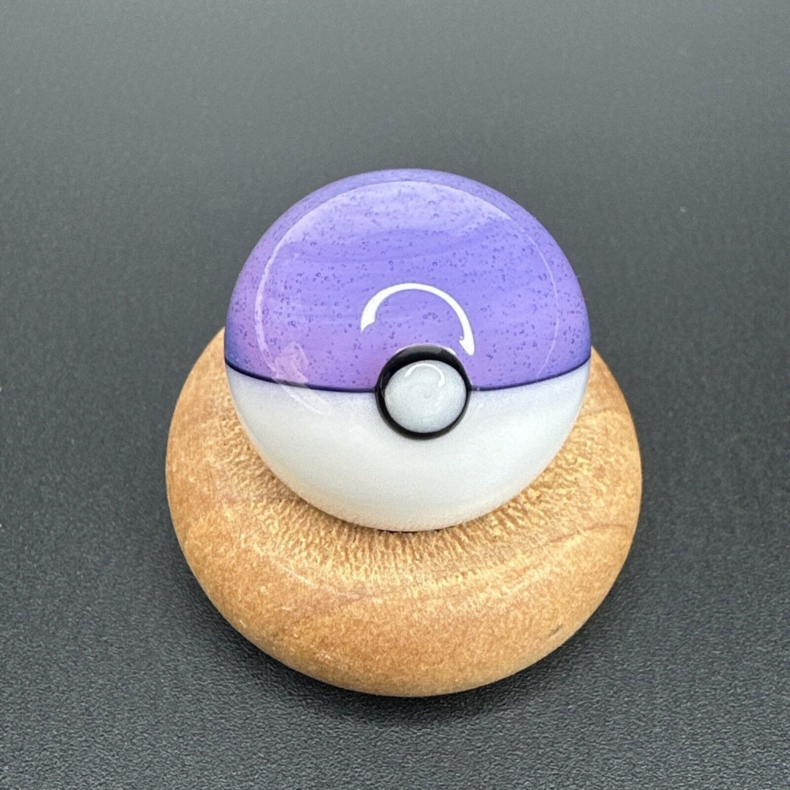 Contemporary Art Glass Pokeball Marble .96 Handmade MIB Purple/pink ...