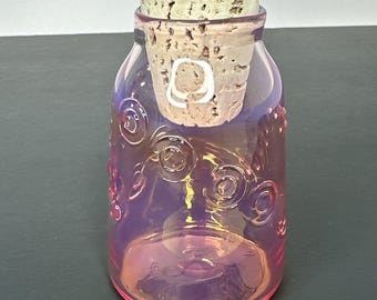 Handblown Borosilicate Glass Art Stash Jar Container Fumed Pink Boro 3.62&quot; Tall
