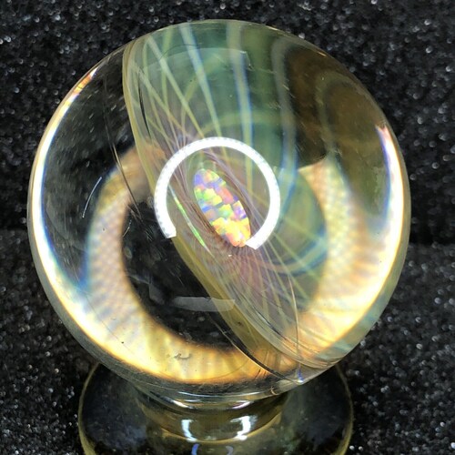 Handmade Contemporary Glass Art Marble 1.96” Fumed White Opal newest Boro MIB W/ Borosilicate Stand!