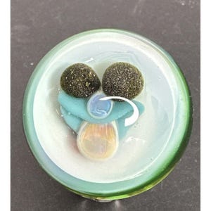 Handmade Contemporary Art Glass Marble 1.27" Two Face Implosion Borosilicate MIB