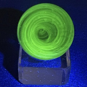 Handmade Contemporary Art Glass Marble 1" Blue Vortex W/ Crushed Opal Sparkles + UV Glow! UV Reactive Boro MIB, Slurper, Heady