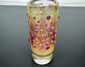 Handgeblazen Borosilicaat Art Glass Shot Glass Hobnail Design W / Implosie Bodem 3,85", Fumed Boro, Heady Drinkware, Handgemaakt Glas Cadeau