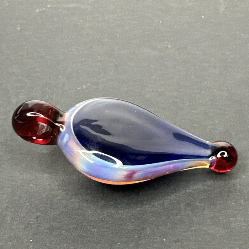 Handmade Art Glass Borosilicate Pendant Fumed Reverse Teardrop