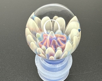 Handmade Art Glass Wine Bottle Stopper Marble Implosion Design Borosilicate Gift
