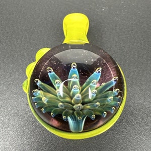 Handmade Glass Art Borosilicate Pendant Air Trap Implosion Blue Green Yellow Etc, Heady Boro Lampwork Focal Bead Charm