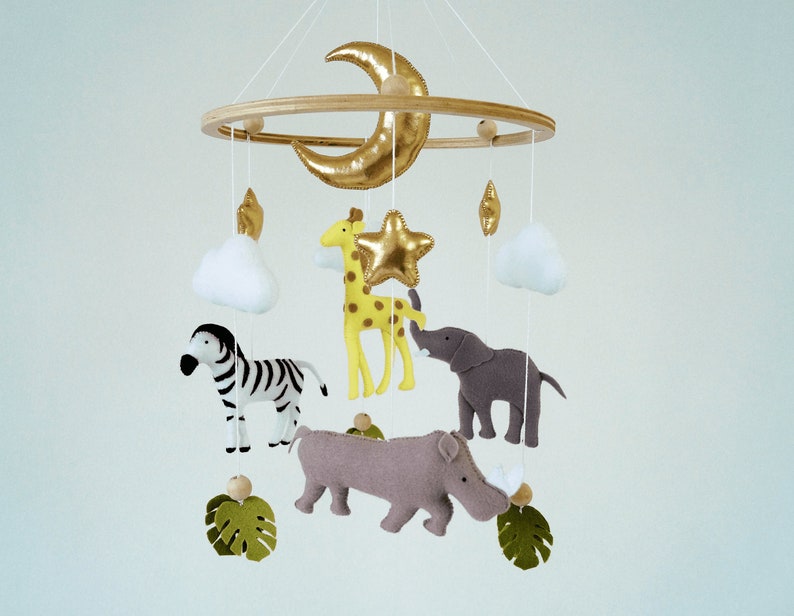 Safari baby mobile jungle crib mobile savanna mobile Etsy
