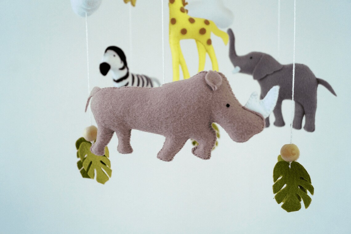Safari baby mobile jungle crib mobile savanna mobile Etsy
