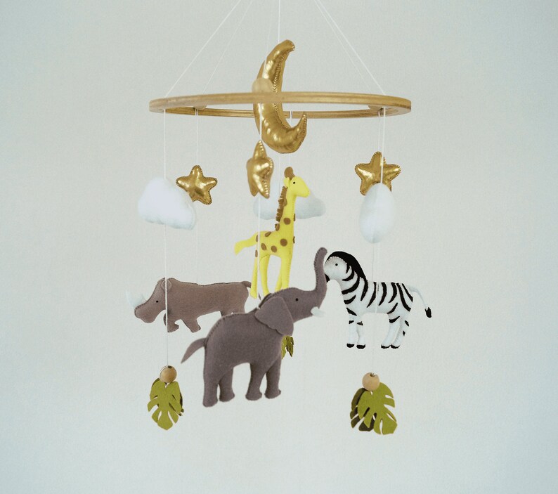Safari baby mobile jungle crib mobile savanna mobile Etsy