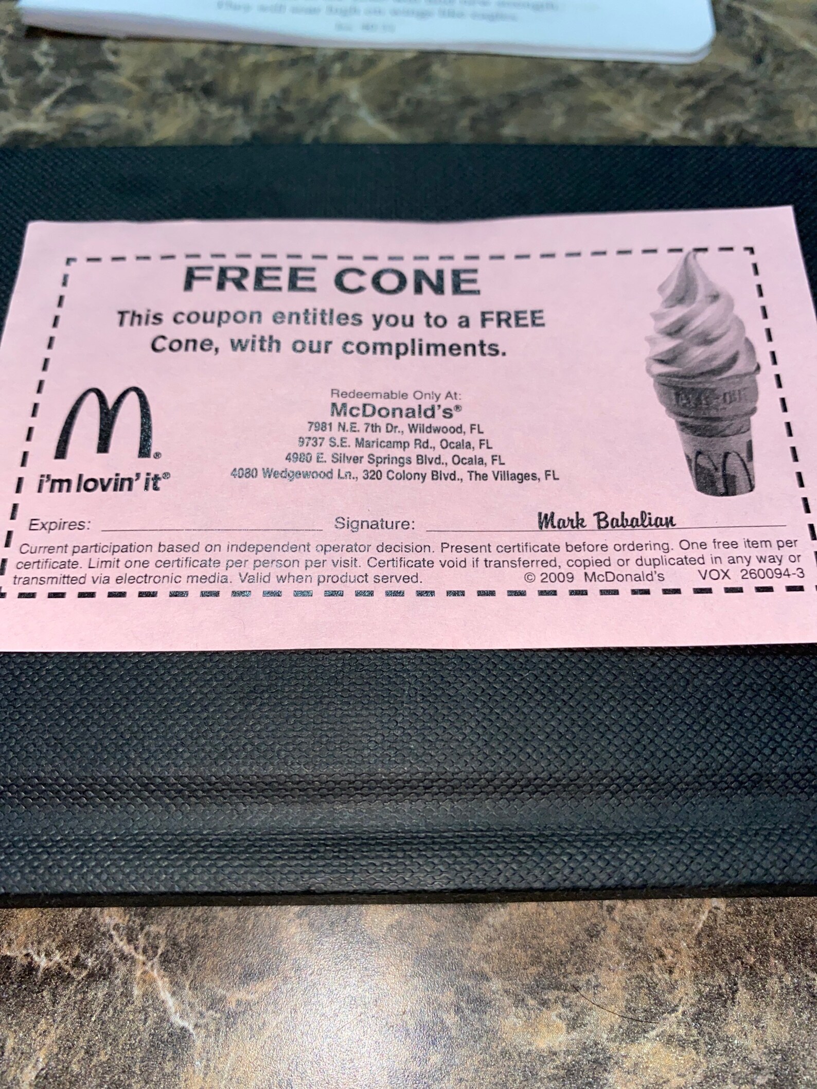 McDonalds Free Ice Cream Cone Coupon Etsy