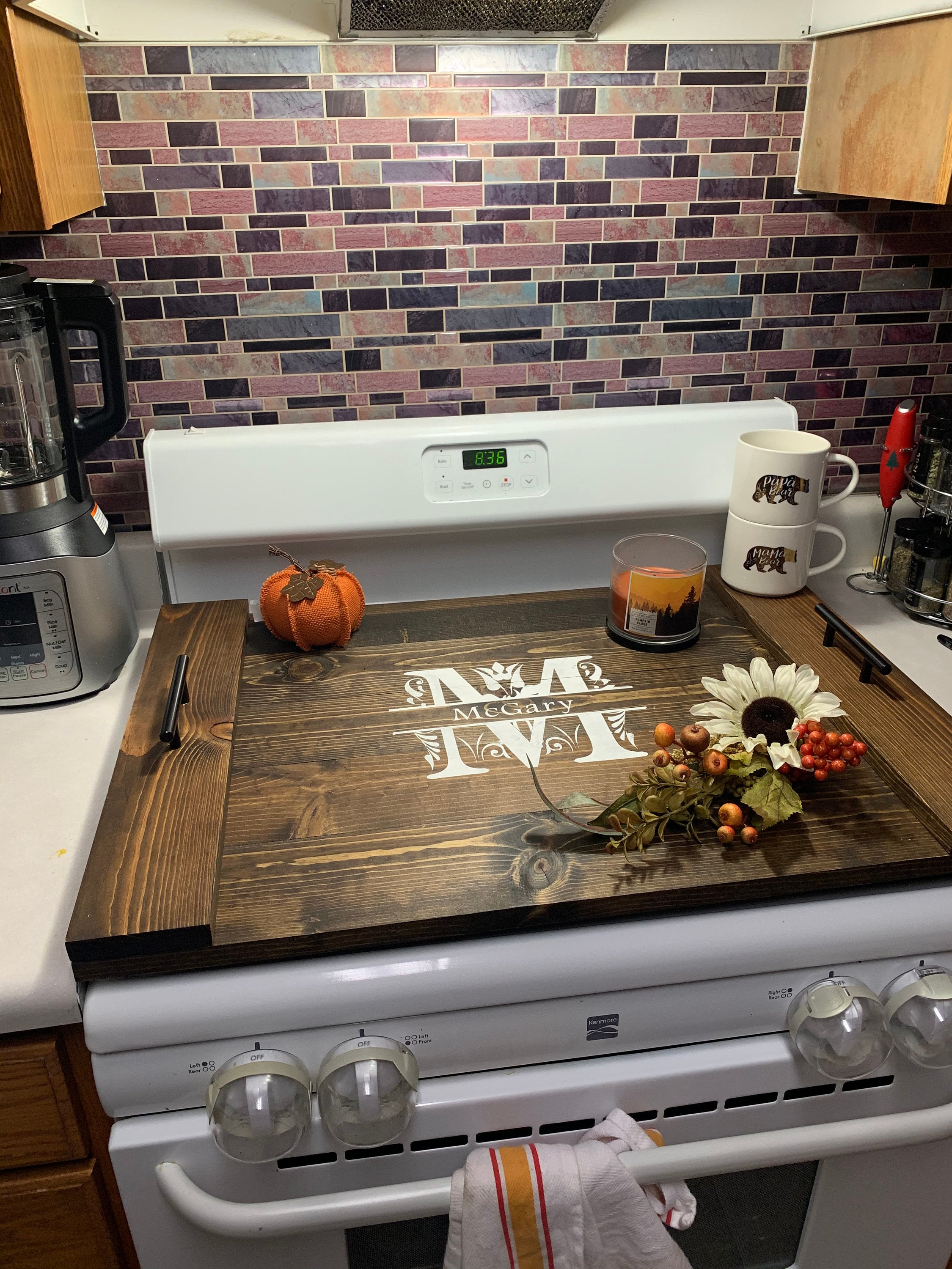 Grey Wash Stovetop cover