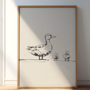 Duck Vintage Drawing, Duck Print Art, Duck Retro Sketch, Duck Wall Decor, Farmhouse Poster, Farmhouse Wall Decor, Country Animals Wall Art