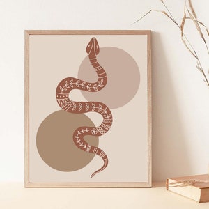 Snake boho print, Modern boho art, Snake art print, Bohemian art, Boho prints, Boho art print, Printable wall art, Digital art, Boho gallery