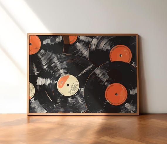 Vintage Vinyl Record Print: Groovy Music Poster (digital Download