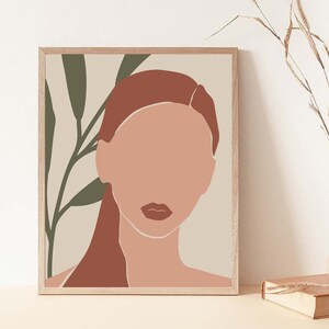 Redhead woman print, Abstract woman print, Woman boho print, Redhead boho woman print, Boho prints, Woman boho print, Boho digital print