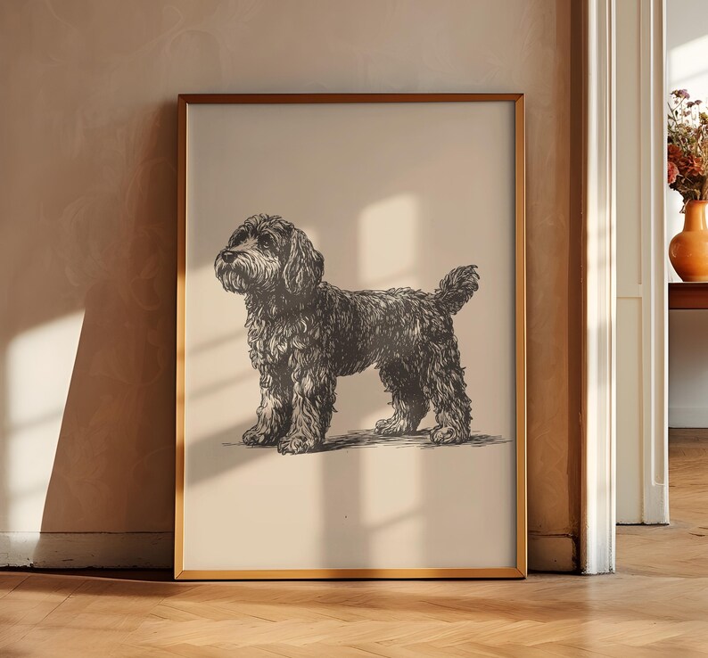 Cavapoo Vintage Sketch Print: Dog Wall Art (digital Download) - Etsy