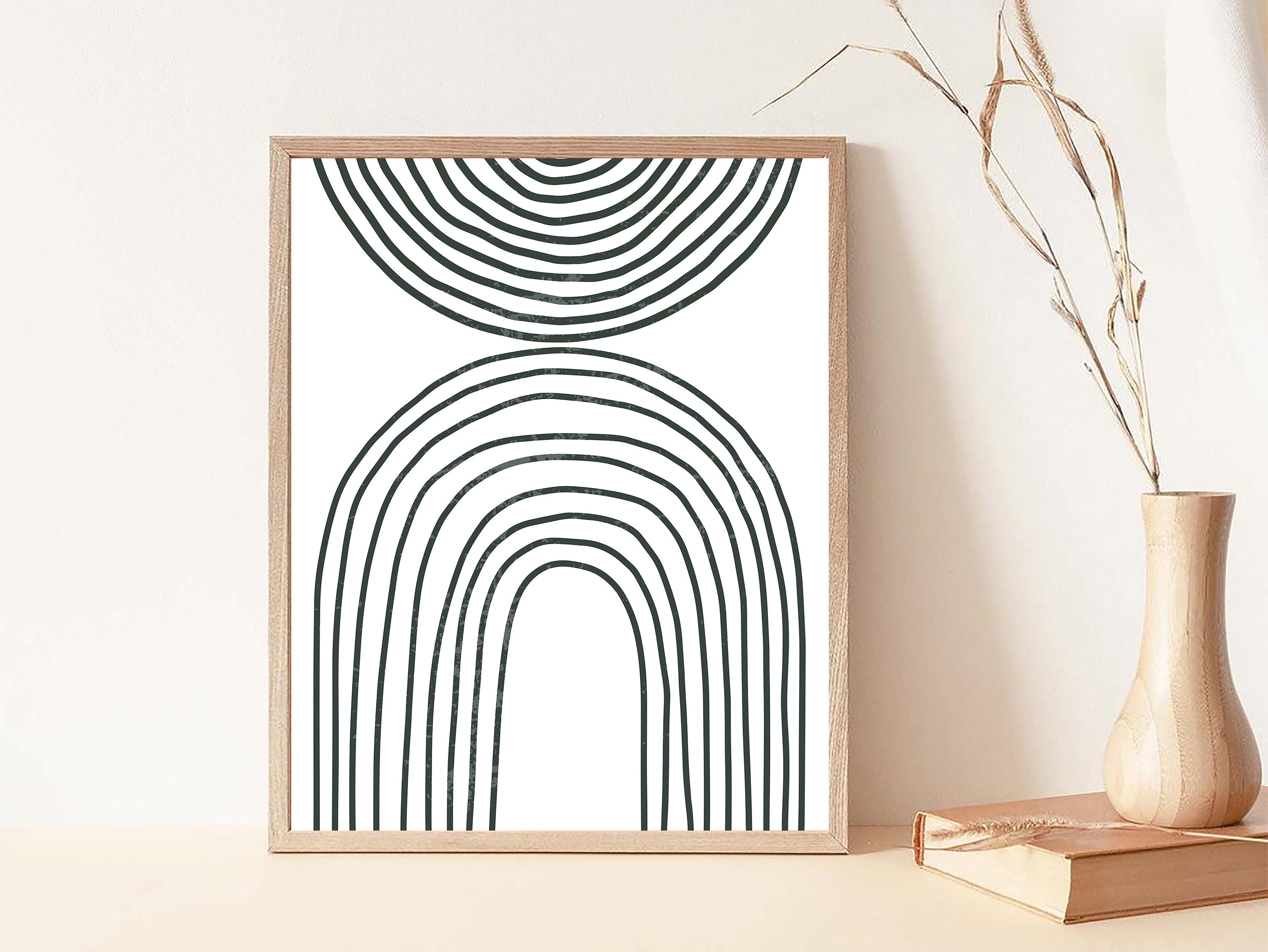 Black and white wall art Gallery wall set Abstract prints | Etsy