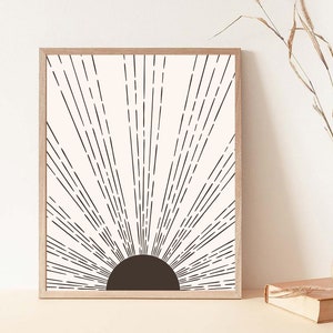 Sun abstract digital art, Boho abstract print, Abstract sun print, Sun boho print, Boho gallery, Boho print, Digital print boho decor