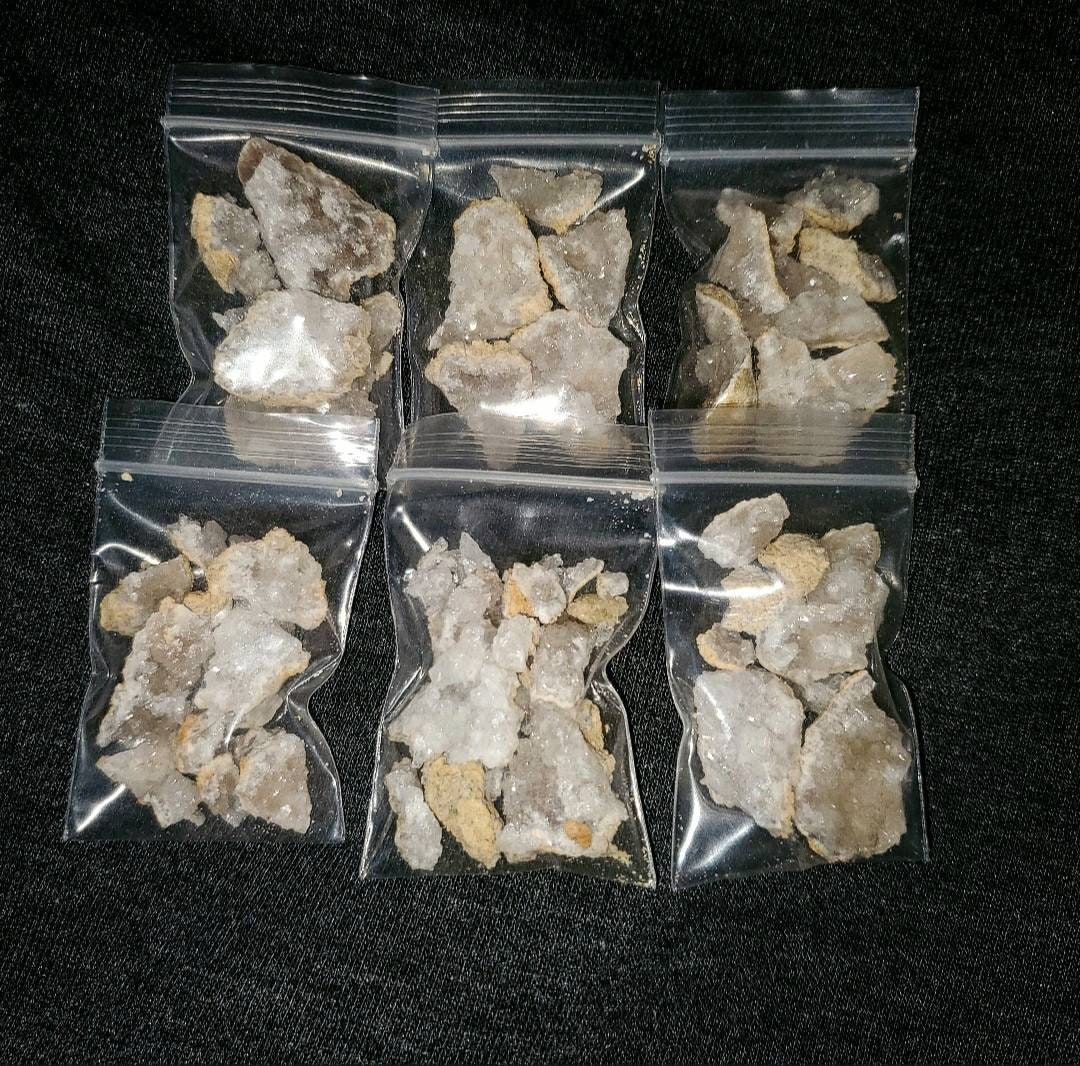 Small Clear Quartz Bags Geode Pieces Etsy