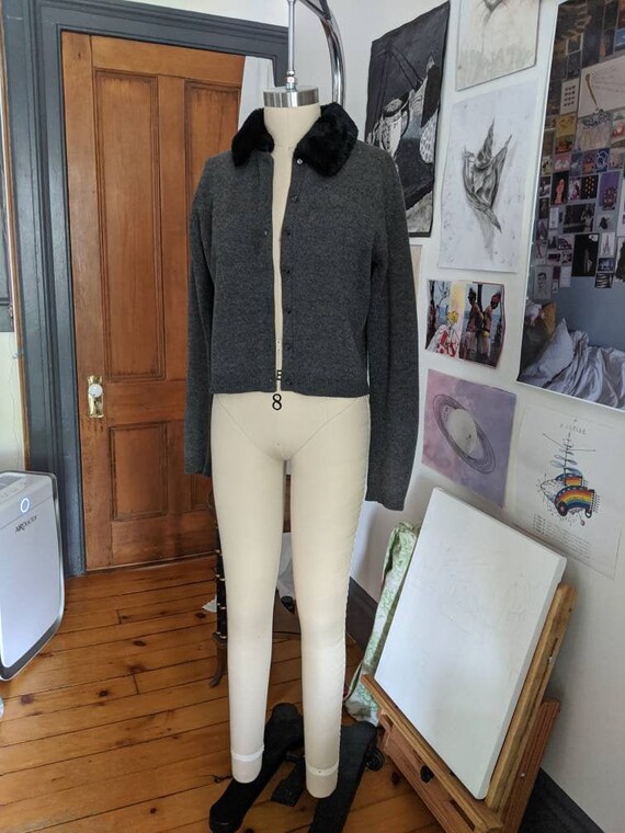 Vintage Gray Lambs Wool Cardigan , Free People's … - image 1