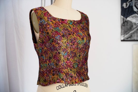 Handmade 50s 60s Rainbow Psychedelic Gold Paisley… - image 1